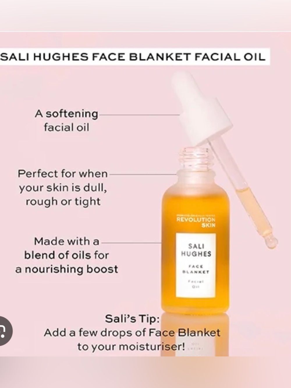 Revolution Skin Sali Hughes Face Blanket Facial Oil